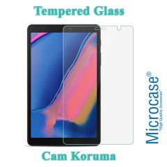 Microcase Samsung Galaxy Tab A 8 2019 T290 T295 T295 Universal Döner Standlı Kılıf - Siyah + Tempered Glass Cam Koruma