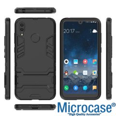 Microcase Huawei Y7 2019 Alfa Serisi Armor Standlı Perfect Koruma Kılıf - Siyah