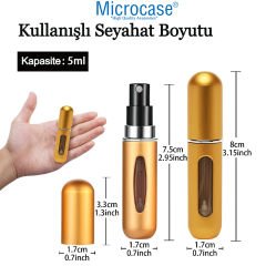 Microcase Taşınabilir ve Doldurulabilir Mini Cep Parfüm Kolonya Dezenfektan Şişesi AL4414