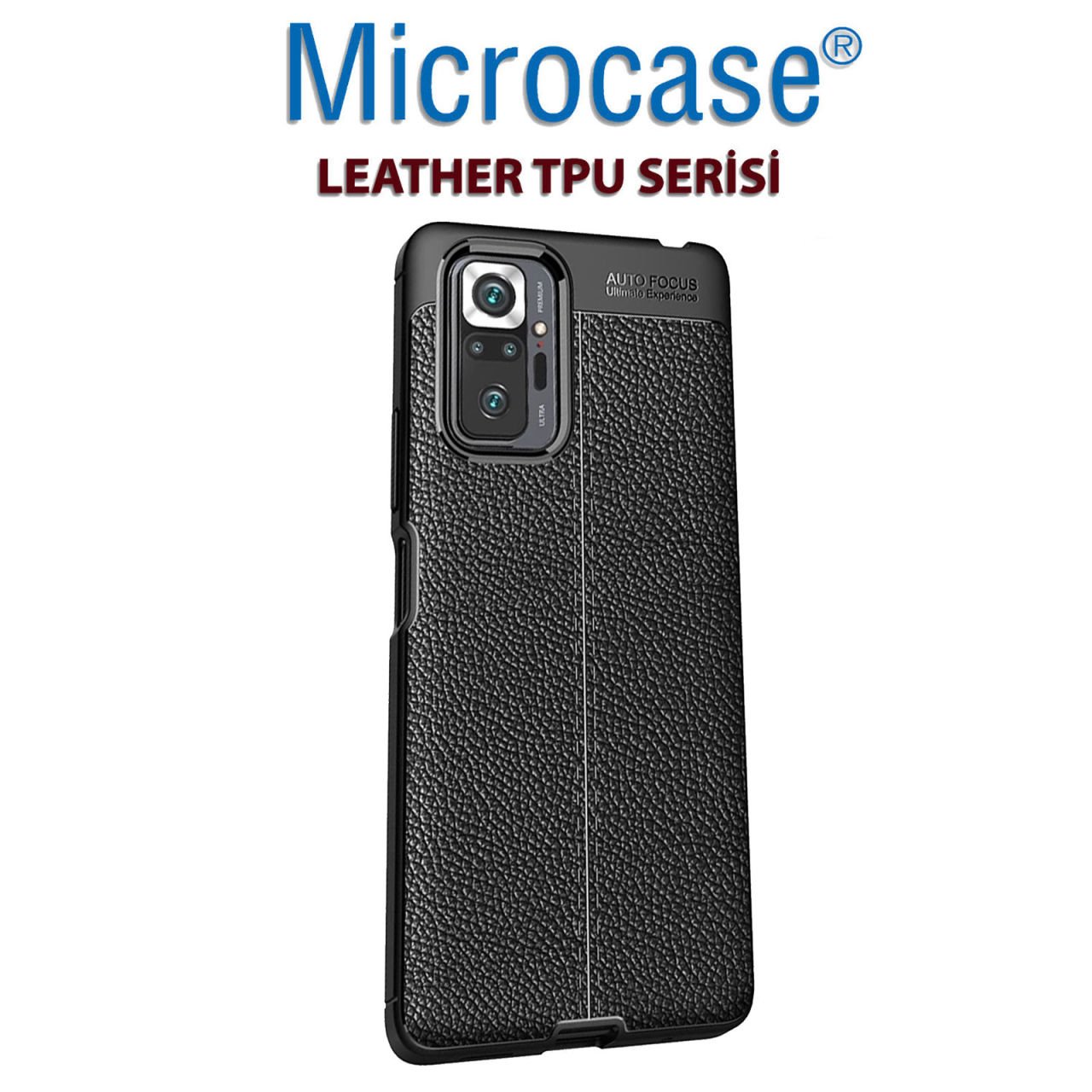 Microcase Xiaomi Redmi Note 10 Pro Max Leather Tpu Silikon Kılıf - Siyah