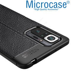 Microcase Xiaomi Redmi Note 10 Pro Max Leather Tpu Silikon Kılıf - Siyah