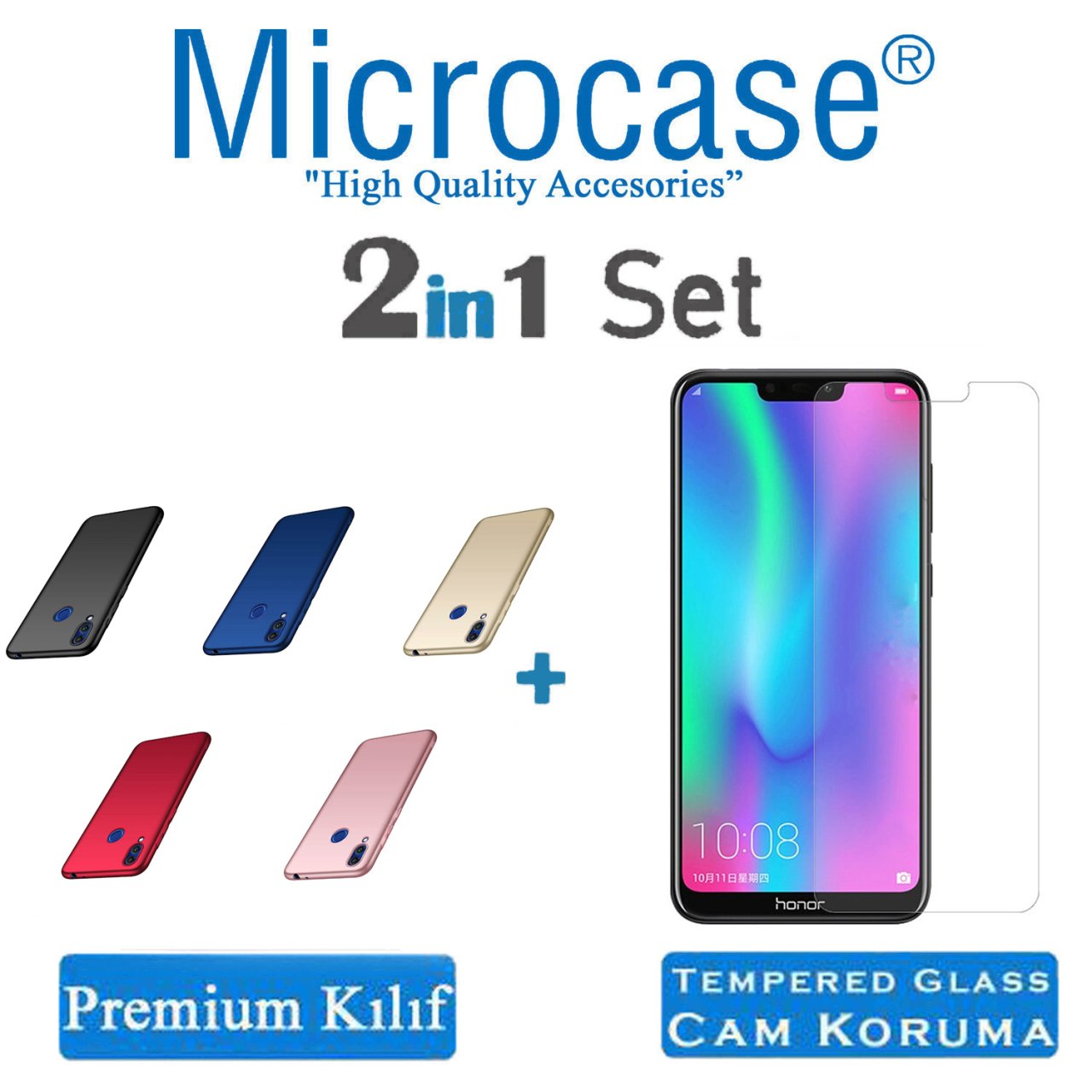 Huawei Honor 8C Premium Matte Silikon Kılıf + CAM (SEÇİN)