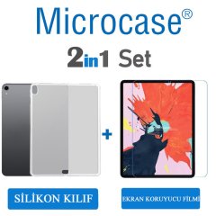 iPad Pro 12.9 2018 Tablet Silikon Tpu Soft Kılıf + Ekran Koruma