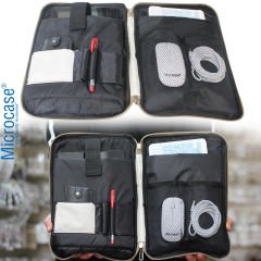 Microcase 9-12 inch Çok Gözlü Su Geçirmez Darbelere Dayanıklı Tablet Çantası AL4346 Lacivert Krem Gri