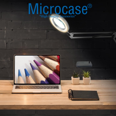 Microcase Masa Üstü Büyüteç Ayarlanabilir Işıklı Tamir Hobi Güzellik Merkezi 160mm 5X Siyah - AL5259