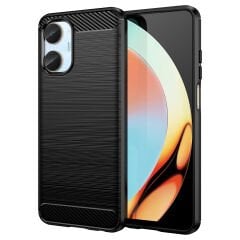 Microcase Realme 10 4G Brushed Carbon Fiber Silikon Kılıf - Siyah AL3332