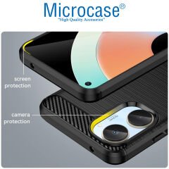 Microcase Realme 10 4G Brushed Carbon Fiber Silikon Kılıf - Siyah AL3332