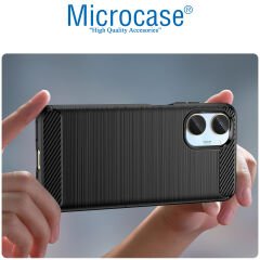 Microcase Realme 10 4G Brushed Carbon Fiber Silikon Kılıf - Siyah AL3332