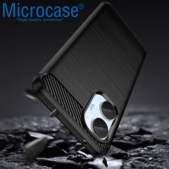 Microcase Realme 10 4G Brushed Carbon Fiber Silikon Kılıf - Siyah AL3332