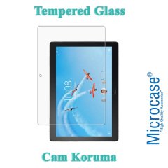 Microcase Lenovo Tab 4 10 Plus Tablet Universal Döner Standlı Kılıf - Siyah + Tempered Glass Cam Koruma