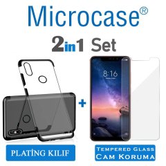 Xiaomi Redmi Note 6 Pro Plating Series Silikon Kılıf + Cam Koruma