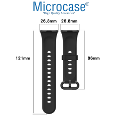 Microcase Xiaomi Redmi Watch 4/Mi Band 8 Pro/Mi Band 9 Pro ile Uyumlu Delikli Tokalı Silikon Kordon Kayış - KY6541