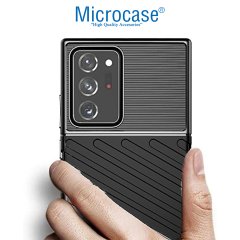 Microcase Samsung Galaxy Note 20 Ultra Thunder Serisi Darbeye Dayanıklı Silikon Kılıf - Siyah