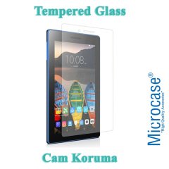 Microcase Lenovo Tab3 7 710F 7 inch Tablet Universal Döner Standlı Kılıf - Siyah + Tempered Glass Cam Koruma