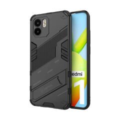 Microcase Xiaomi Redmi A1 / A1 Plus Matrix Serisi Armor Standlı Perfect Koruma Kılıf -Siyah AL3416