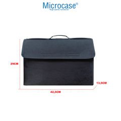 Microcase Araba Bagaj Organizer Araç Alet Eşya Düzenleyici Keçe Çanta Cırtlı Yapışkan AL4347 Siyah