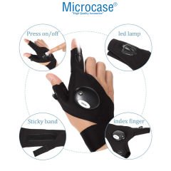Microcase Fenerli 2 Parmak Balıkçı Eldiveni Kamp Eldiveni İş ve Onarım Eldiveni AL4412