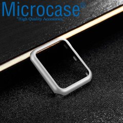 Microcase Apple Watch 42 mm Seri 1 2 3 Metal Çerçeve Kılıf Gümüş
