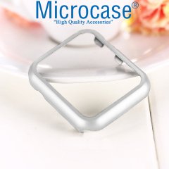 Microcase Apple Watch 42 mm Seri 1 2 3 Metal Çerçeve Kılıf Gümüş