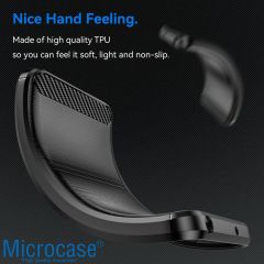 Microcase Xiaomi Redmi Note 14 5G ile Uyumlu Brushed Carbon Fiber Silikon Kılıf - Siyah AL3332