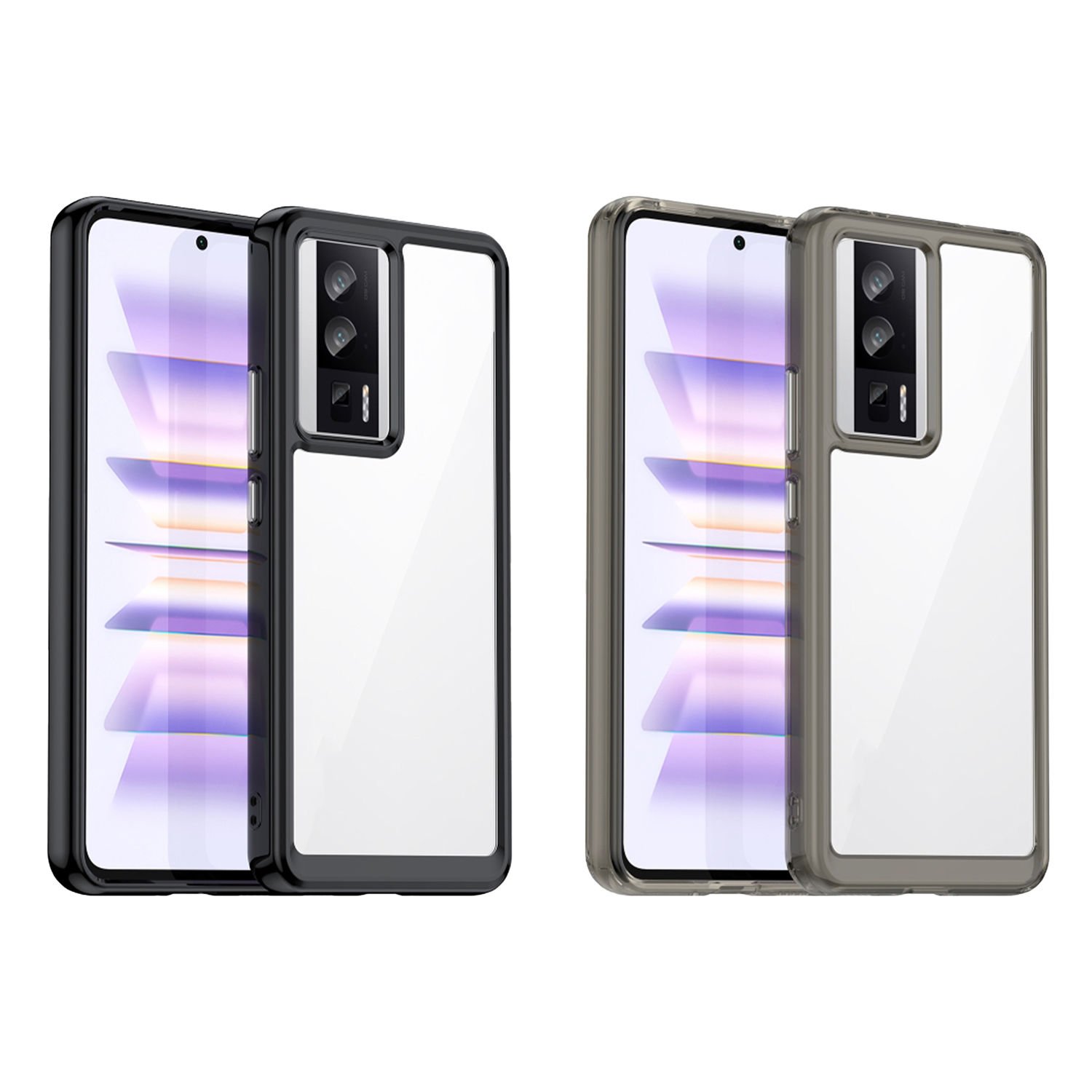 Microcase Xiaomi Poco F5 Pro / Redmi K60 Pro Shield Serisi Darbeye Dayanıklı Köşe Korumalı Yarı Esnek Plastik TPU Kılıf - AL8100