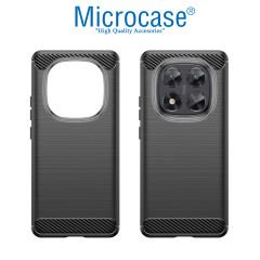 Microcase Xiaomi Redmi Note 14 Pro 5G ile Uyumlu Brushed Carbon Fiber Silikon Kılıf - Siyah AL3332