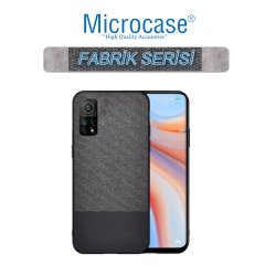 Xiaomi Mi 10T Fabrik Serisi Kumaş ve Deri Desen Kılıf - Siyah