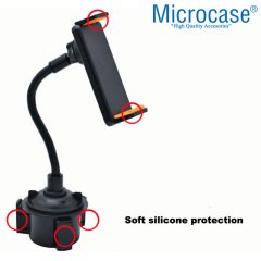 Microcase Araç İçi Bardaklıktan Monte Telefon ve Tablet Tutucu Siyah - Model AL2447