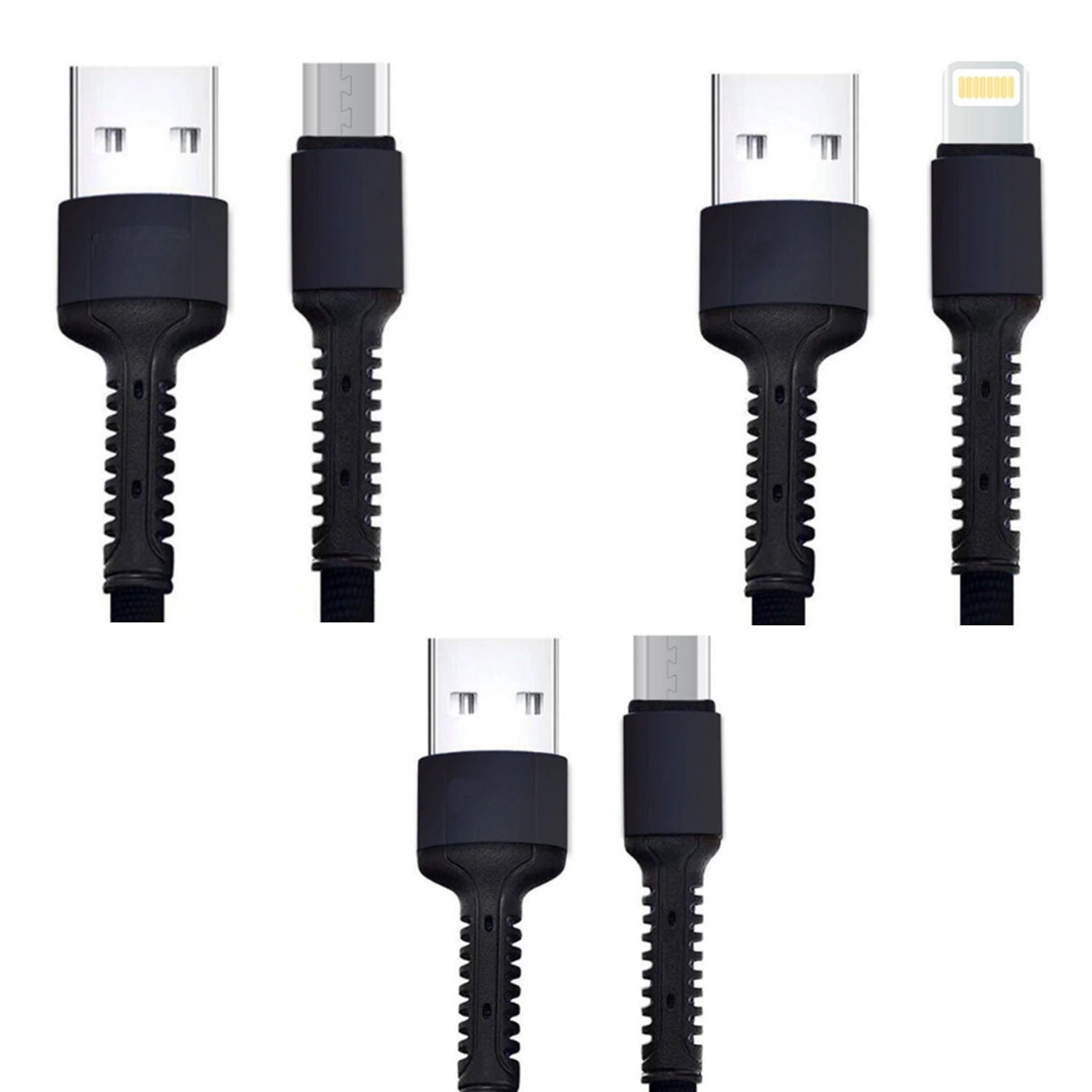 Ledli 6A Hızlı Şarj Kablo 100CM Micro-TYPE C-Lightning AL4031