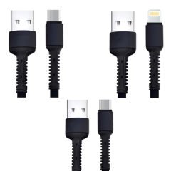 Ledli 6A Hızlı Şarj Kablo 100CM Micro-TYPE C-Lightning AL4031