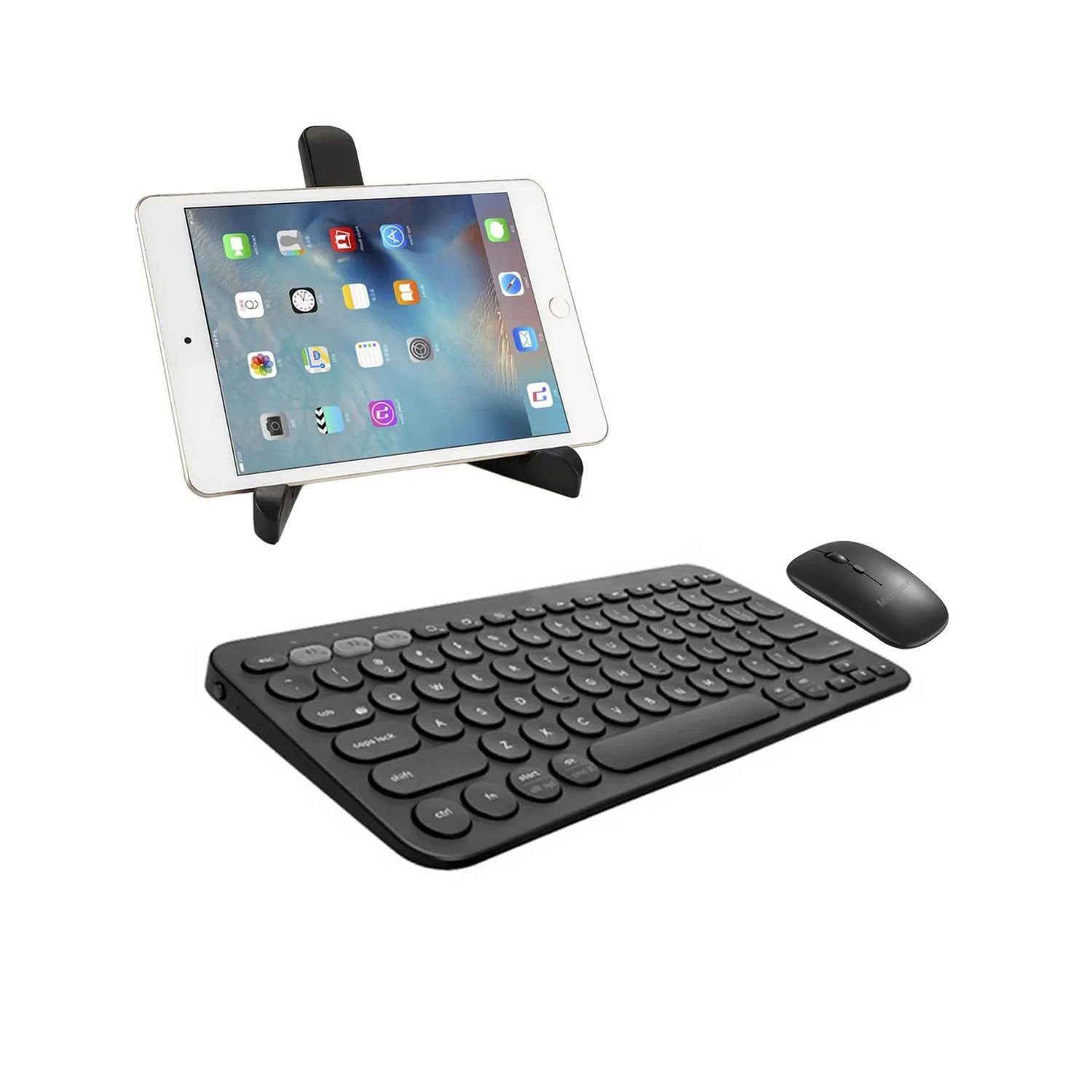 Microcase Lenovo Tab M10 Plus TB125FU 10.61 inch 3.Nesil Tablet için Bluetooth Klavye + Bluetooth Mouse + Tablet Standı AL8106
