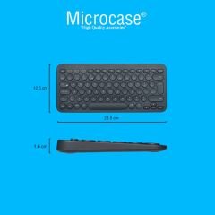 Microcase Lenovo Tab M10 Plus TB125FU 10.61 inch 3.Nesil Tablet için Bluetooth Klavye + Bluetooth Mouse + Tablet Standı AL8106
