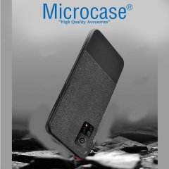Xiaomi Mi 10T ProFabrik Serisi Kumaş ve Deri Desen Kılıf - Siyah