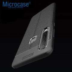 Microcase Samsung Galaxy A9 2018 Leather Tpu Silikon Kılıf + CAM