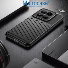 Microcase Xiaomi 14 Global Thunder Serisi Darbeye Dayanıklı Silikon Kılıf - Siyah AL3421