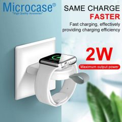 Microcase Apple Watch Series 10 42mm / 46 mm için Anahtarlık Tipi Manyetik USB Şarj - Beyaz AL2364