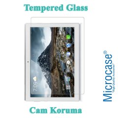 Microcase Lenovo Tab E10 TB-X104F 10 inch Tablet Universal Döner Standlı Kılıf - Siyah + Tempered Glass Cam Koruma