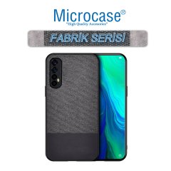 Realme 7 Fabrik Serisi Kumaş ve Deri Desen Kılıf - Siyah