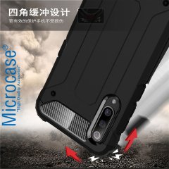 Microcase Xiaomi Mi CC9e - Mi A3 King Serisi Armor Perfect Koruma Kılıf Siyah + Tempered Glass Cam Koruma (SEÇENEKLİ)