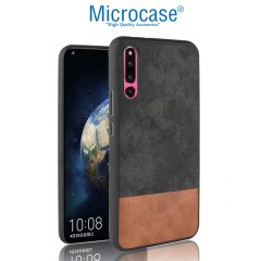 Microcase Huawei Magic 2 Kadife Kumaş ve Deri Efektli Kılıf