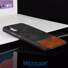 Microcase Huawei Magic 2 Kadife Kumaş ve Deri Efektli Kılıf