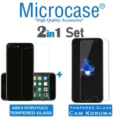 Microcase iPhone 8 Plus Ön Arka Set Tempered Glass Ekran Koruyucu