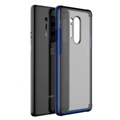 Microcase OnePlus 8 Pro Luna Serisi Köşe Korumalı Sert Rubber Kılıf - Mavi