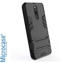 Microcase Xiaomi Redmi 8 Alfa Serisi Armor Standlı Perfect Koruma Kılıf - Siyah