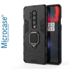 Microcase Oneplus 8 Pro Batman Serisi Yüzük Standlı Armor Kılıf - Siyah