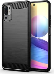 Microcase Xiaomi Redmi Note 10 5G / Redmi Note 10T 5G / Poco M3 Pro 5G Global Brushed Carbon Fiber Silikon Kılıf - Siyah AL3332