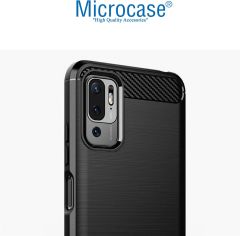 Microcase Xiaomi Redmi Note 10 5G / Redmi Note 10T 5G / Poco M3 Pro 5G Global Brushed Carbon Fiber Silikon Kılıf - Siyah AL3332