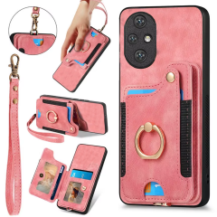 Microcase Honor 200 ile Uyumlu Askılıklı Kartlıklı Standlı Deri Kaplama Kılıf-AL5134