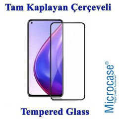 Microcase Xiaomi Redmi K40 Tam Kaplayan Çerçeveli Tempered Ekran Koruyucu - Siyah