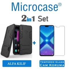 Microcase Huawei Honor 8X Alfa Serisi Armor Standlı Kılıf + CAM